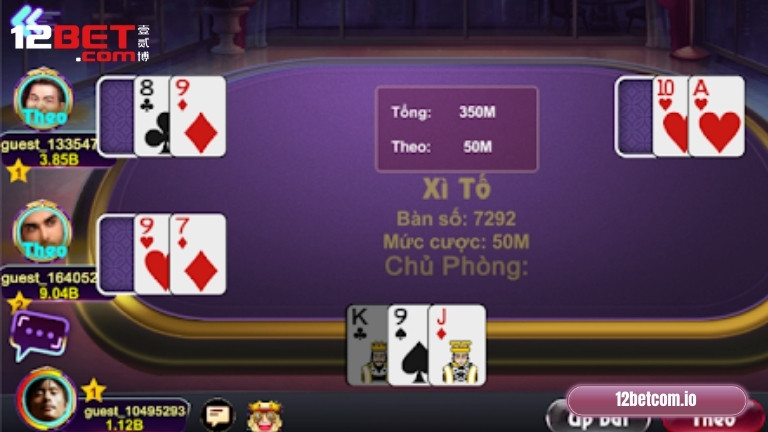 Các bước tham gia Xì Tố 12Bet