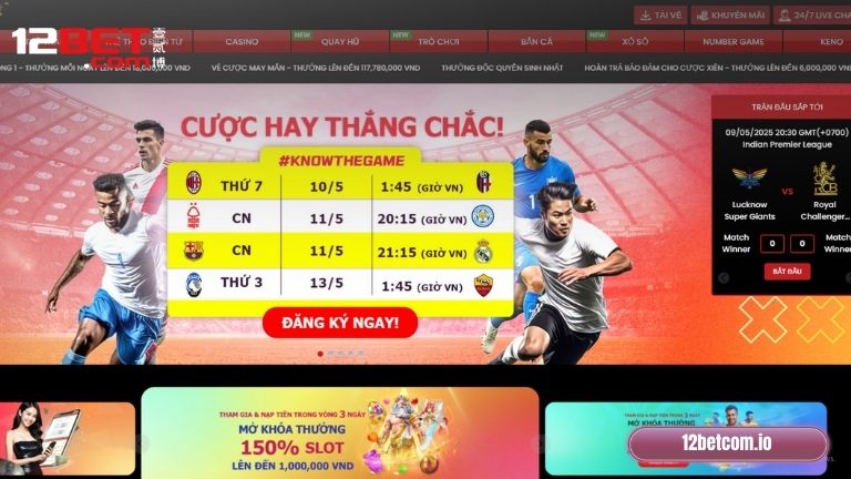 Danh mục sản phẩm đa dạng tại 12Bet
