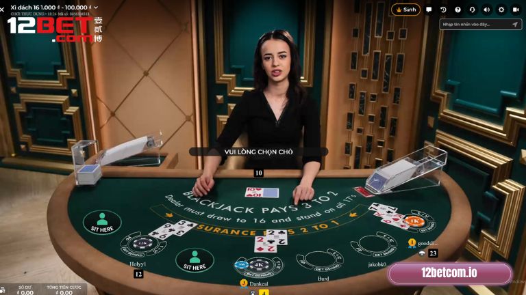 Luật chơi Xì Dách tại 12Bet đơn giản