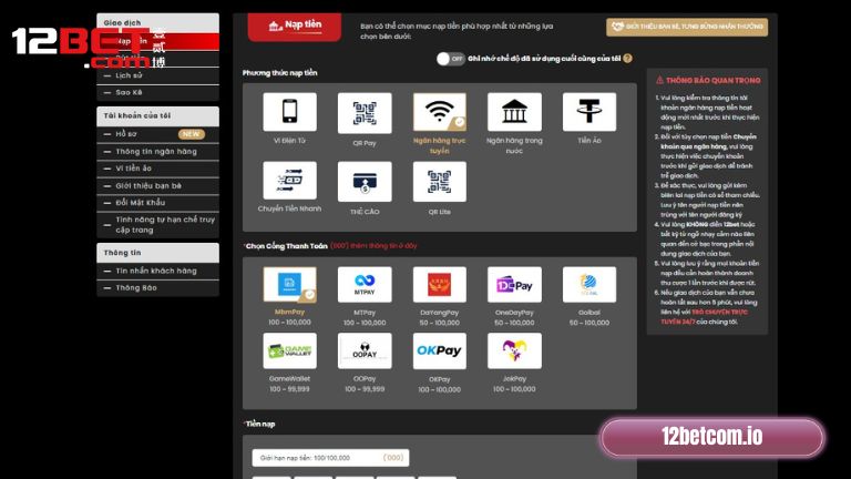 Phương thức ngân hàng trực tuyến