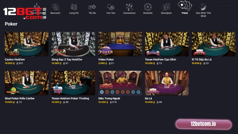 Tổng quan về Poker 12Bet